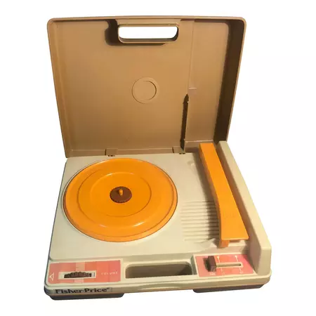 1978 Fisher Price Toy Phonograph W/Box Works Great. Plays 33 1/3 & 45rpm Vinyl Records | Chairish