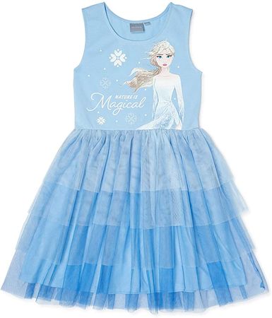 Amazon.com: Disney Girl's Anna Frozen Ballerina Tutu Ruffle Skirt Dress, Light Blue Elsa, L (10/12): Clothing, Shoes & Jewelry