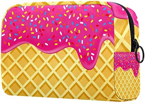 Amazon.com : Strawberry Ice Cream Cosmetic Bag for Women, Adorable Roomy Makeup Bags Travel Waterproof Toiletry Bag : Beauty & Personal Care