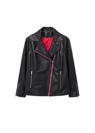 Violeta BY MANGO Contrasting biker jacket