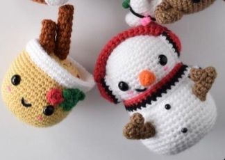 crochet snowman + eggnog
