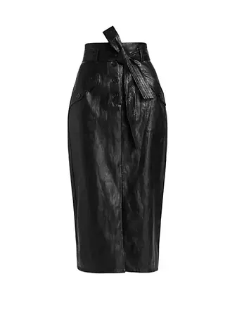Shop Rails Crushed Vegan Leather Midi-Skirt | Saks Fifth Avenue