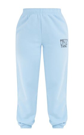 Plt Baby Blue Printed High Waisted Cuffed Joggers | PrettyLittleThing USA