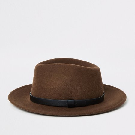 Brown fedora hat | River Island