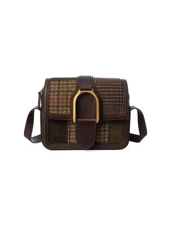 Shop Ralph Lauren Wellington Patchwork Tweed Crossbody Bag | Saks Fifth Avenue