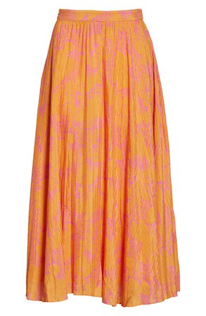 Tanya Taylor Jeana Floral Pleated Midi Skirt (Regular & Plus Size) | Nordstrom