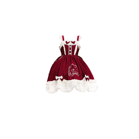 ZHIJINYUAN | Christmas Reindeer Embroidery Winter Jumper Skirt Red (Dei5 edit)