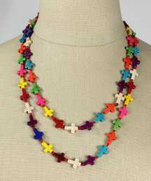 ZAD Rainbow Cross Infinity Necklace | zulily