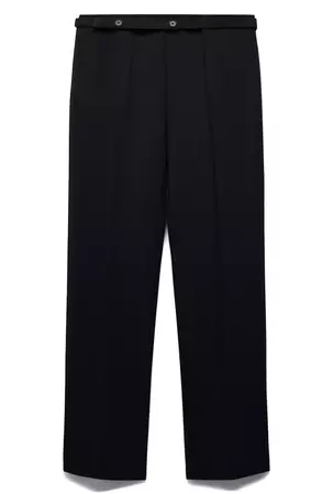 MANGO Belted Straight Leg Ankle Pants | Nordstrom