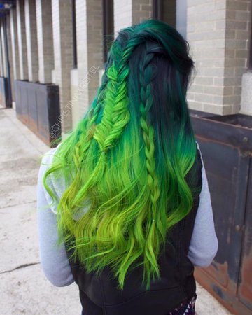 Shades of Green Ombre Hair