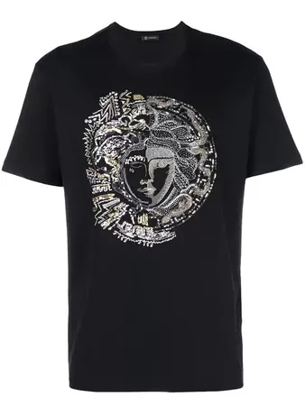 Versace Medusa embellished T-shirt $1,700 - Buy AW18 Online - Fast Global Delivery, Price