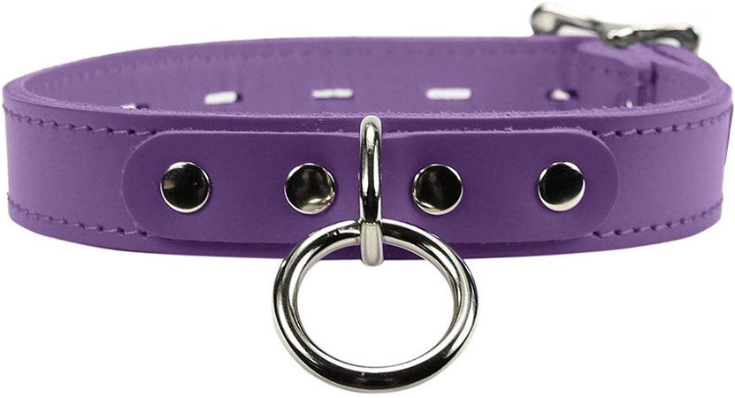 purple leather choker