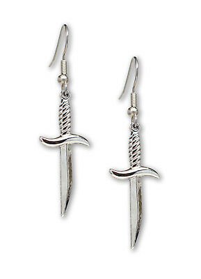 Gothic Dagger Sword Pirate Medieval Renaissance Silver Finish Dangle Earrings for sale online | eBay