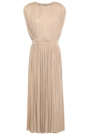 Pleated silk-jersey midi dress | VALENTINO | Sale up to 70% off | THE OUTNET