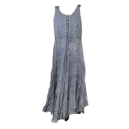blue gray vintage 90's maxi dress png