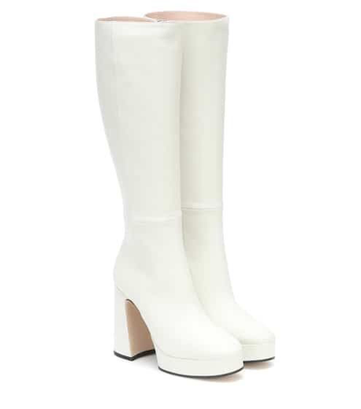 white thigh high boots