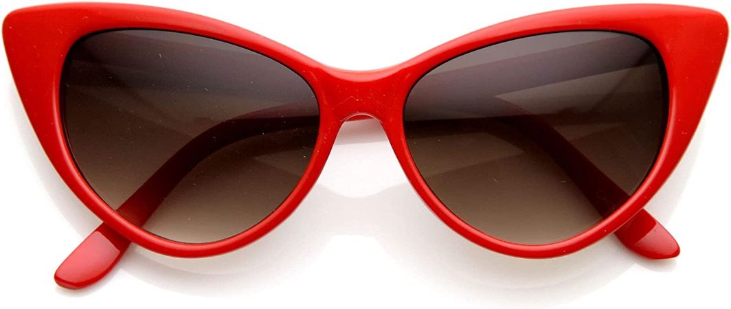 Amazon.com: Super Cateyes Vintage Inspired Fashion Mod Chic High Pointed Cat-Eye Sunglasses (Red) : Clothing, Shoes & Jewelry