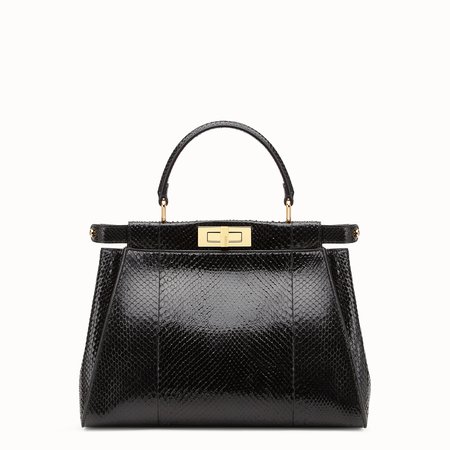 Black python handbag. - PEEKABOO REGULAR | Fendi