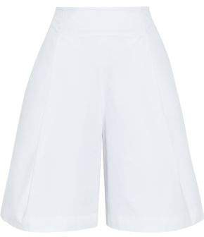 Pleated Cotton-poplin Shorts