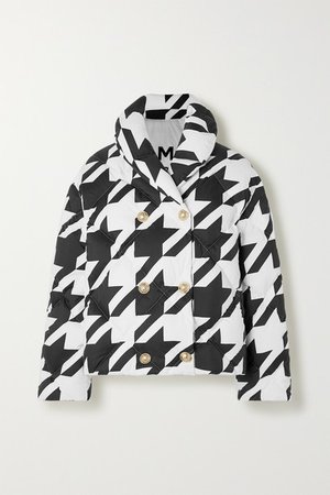 Balmain | Button-embellished houndstooth quilted shell down jacket | NET-A-PORTER.COM