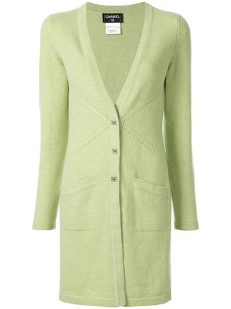 Chanel Pre-Owned Cashmere Buttoned Elongated Cardigan Vintage | Farfetch.com
