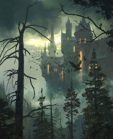 castles dark Aesthetic art fairytales