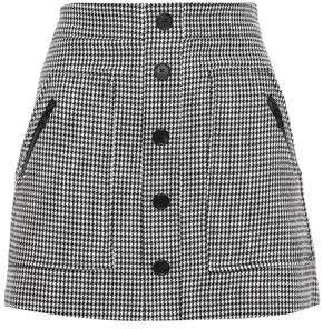 Monroe Button-embellished Cotton-blend Mini Skirt