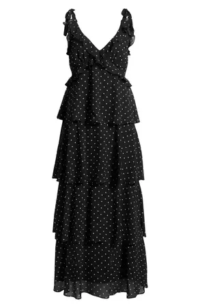 WAYF Dorothy Polka Dot Tiered Maxi Dress | Nordstrom