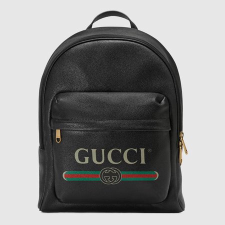 Gucci Print leather backpack | GUCCI®