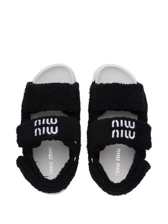 Miu Miu Terry Cloth touch-strap Sandals - Farfetch