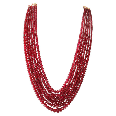 red spinel bead necklace