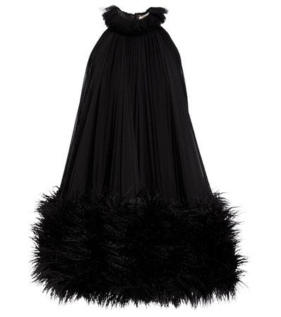 Saint Laurent - Vestido corto de seda adornado | Mytheresa