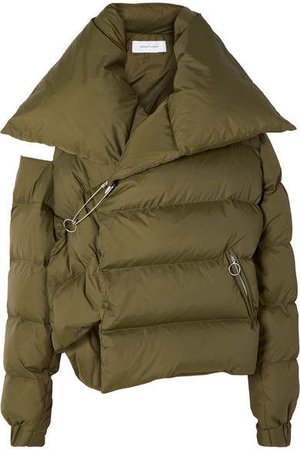 Marques' Almeida - Oversized Asymmetric Quilted Shell Down Jacket - Green