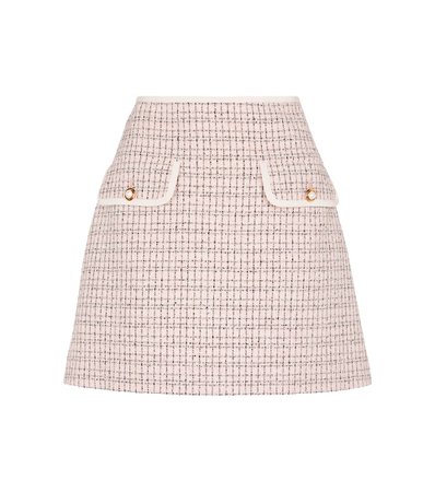 Miu Miu - High-rise tweed miniskirt | Mytheresa