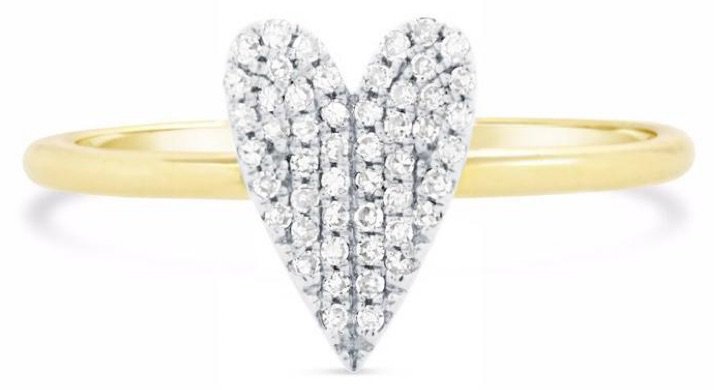 Gold diamond Heart ring