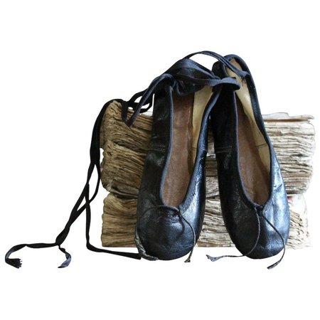 Antique English Gamba Black Ballet Shoes - SMALL Slippers : English And French Country Antiques | Ruby Lane