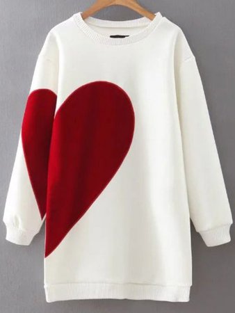 Red and white heart sweater dress 1
