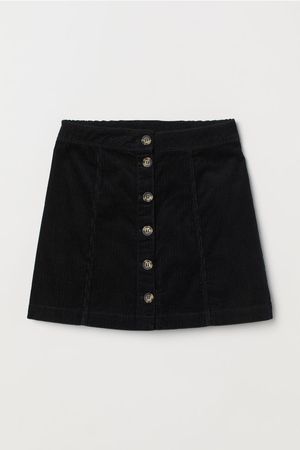 A-line skirt - Black/Corduroy - | H&M GB