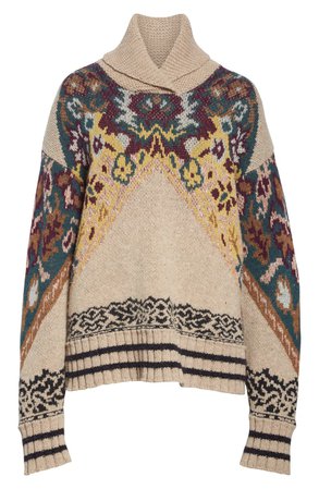 Etro Shawl Collar Intarsia Sweater | Nordstrom