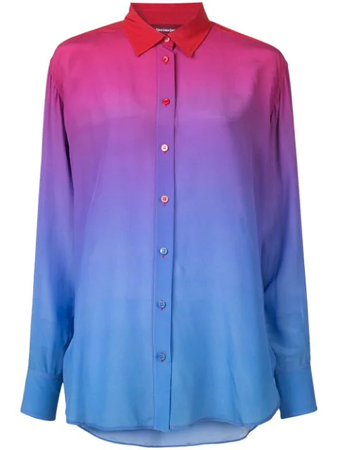 Sies Marjan Ombre Button-down Shirt In Red