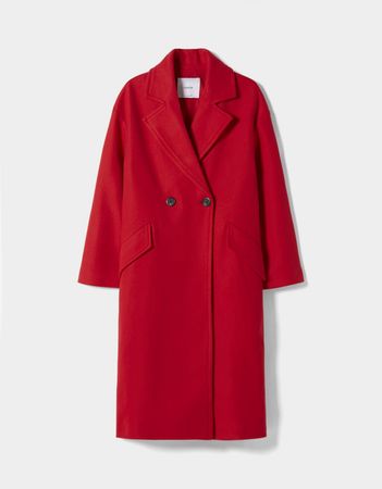 Drop shoulder long coat - Best sellers - Woman | Bershka