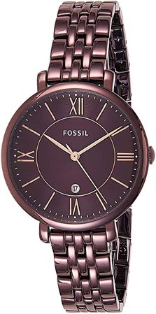 Fossil Women's Analog-Quartz Watch with Stainless-Steel Strap, red, 14 (Model: ES4100): Fossil: Watches