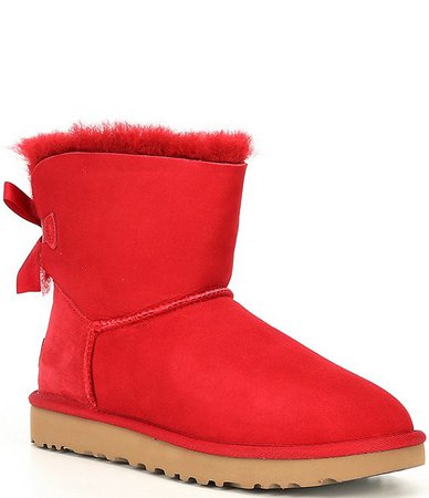UGG® Mini Bailey Bow Il Twinface Upper Bow Back Detail Booties | Dillard's