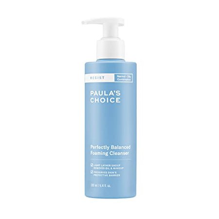 Amazon.com: Paula's Choice RESIST Perfectly Balanced Foaming Cleanser, Hyaluronic Acid & Aloe, Anti-Aging Face Wash, Large Pores & Oily Skin, 6.4 Ounce : Beauty & Personal Care