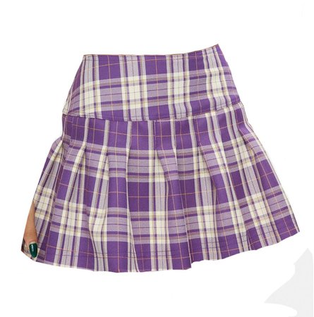 purple plaid pleated mini skirt