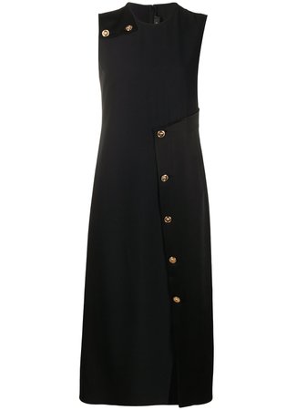 Versace Collection, Sleeveless button-detail Dress