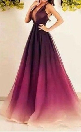 Purple Gradient Formal Elegant dress