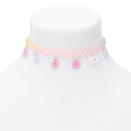 Pastel Flower Power Tattoo Choker Necklace | Claire's US