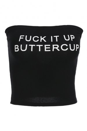 FUCK IT UP Letter Printed Strapless Crop Bandeau - Beautifulhalo.com