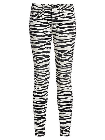 R13 Alison Zebra-Print Skinny Jeans | SaksFifthAvenue